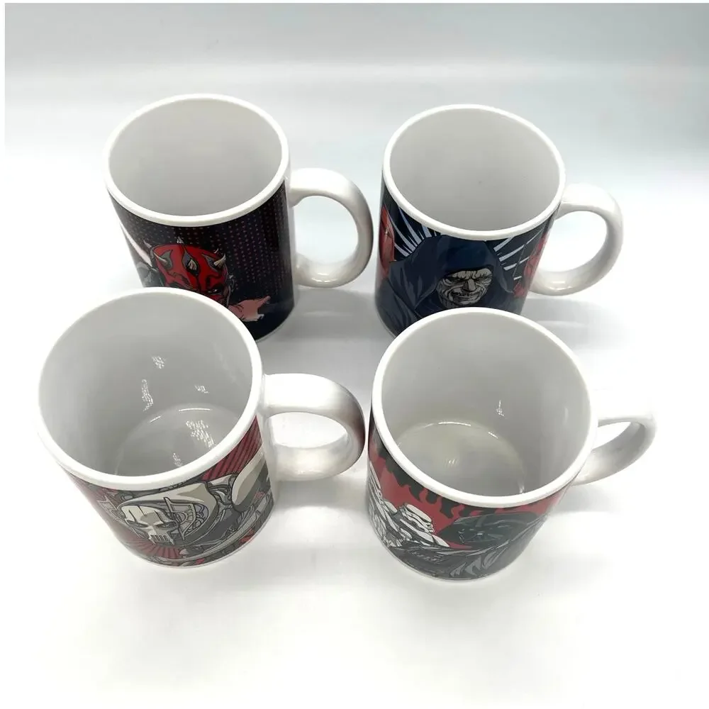 Galerie Star Wars Set of 4 Coffee Mugs General Grievous Darth Vadar Darth Maul
